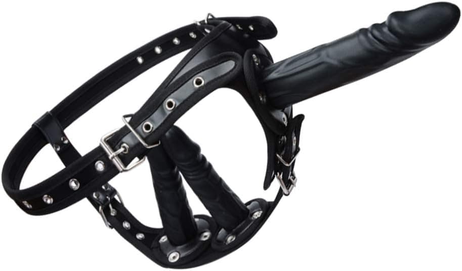 Roluck Umschnalldildo Strap on mit 3 Silikon Dildos, Einstellbar Harness Strap on Dildo SM Erotik Sexspielzeug für Manner Frauen Lesben Paar