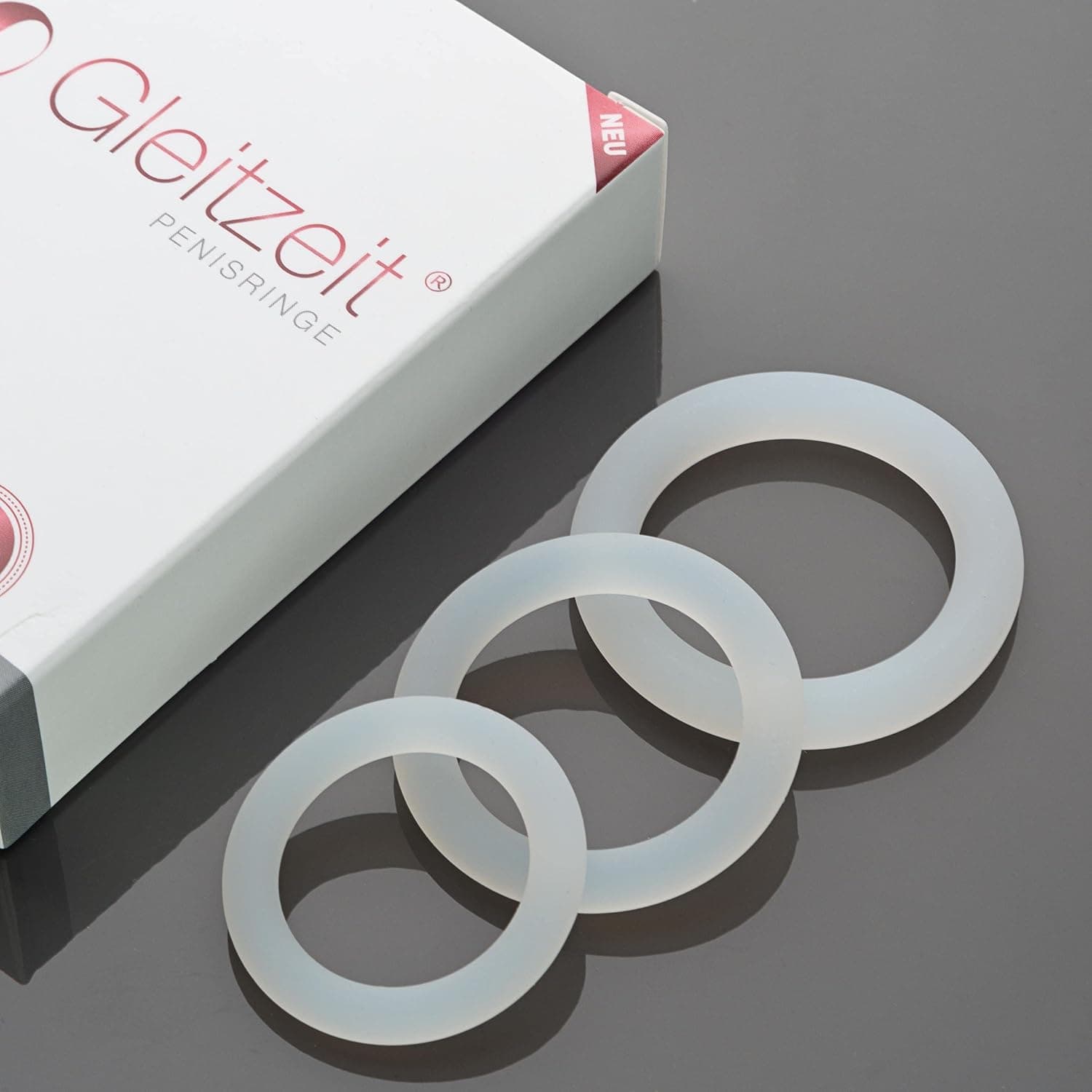 Gleitzeit® Penisringe Set – Sexspielzeug für Männer &amp; Paare aus 100% medizinischem Silikon | Elastische Cockringe für längeren Genuss | Sex Toy, hautfreundlich &amp; wiederverwendbar